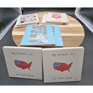 Thirstystone Coaster‎ Set Of 6 USA And Virginia Cork Backed